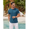 image:imageCOOFANDY Mens Henley Shirts Short Sleeve Casual Basic Henley Tee Summer Button Lightweight Stretch T ShirtsDark Blue