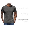 image:imageCOOFANDY Mens Henley Shirts Short Sleeve Casual Basic Henley Tee Summer Button Lightweight Stretch T ShirtsDark Gray