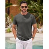 image:imageCOOFANDY Mens Henley Shirts Short Sleeve Casual Basic Henley Tee Summer Button Lightweight Stretch T ShirtsDark Gray