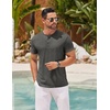 image:imageCOOFANDY Mens Henley Shirts Short Sleeve Casual Basic Henley Tee Summer Button Lightweight Stretch T ShirtsDark Gray