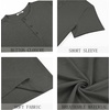 image:imageCOOFANDY Mens Henley Shirts Short Sleeve Casual Basic Henley Tee Summer Button Lightweight Stretch T ShirtsDark Gray