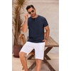 image:imageCOOFANDY Mens Henley Shirts Short Sleeve Casual Basic Henley Tee Summer Button Lightweight Stretch T ShirtsDark Navy Blue