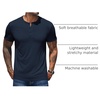 image:imageCOOFANDY Mens Henley Shirts Short Sleeve Casual Basic Henley Tee Summer Button Lightweight Stretch T ShirtsDark Navy Blue