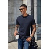 image:imageCOOFANDY Mens Henley Shirts Short Sleeve Casual Basic Henley Tee Summer Button Lightweight Stretch T ShirtsDark Navy Blue
