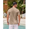 image:imageCOOFANDY Mens Henley Shirts Short Sleeve Casual Basic Henley Tee Summer Button Lightweight Stretch T ShirtsKhaki