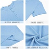 image:imageCOOFANDY Mens Henley Shirts Short Sleeve Casual Basic Henley Tee Summer Button Lightweight Stretch T ShirtsLight Blue