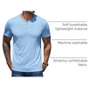 image:imageCOOFANDY Mens Henley Shirts Short Sleeve Casual Basic Henley Tee Summer Button Lightweight Stretch T ShirtsLight Blue
