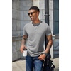 image:imageCOOFANDY Mens Henley Shirts Short Sleeve Casual Basic Henley Tee Summer Button Lightweight Stretch T ShirtsLight Gray