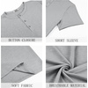 image:imageCOOFANDY Mens Henley Shirts Short Sleeve Casual Basic Henley Tee Summer Button Lightweight Stretch T ShirtsLight Gray
