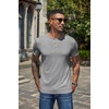 image:imageCOOFANDY Mens Henley Shirts Short Sleeve Casual Basic Henley Tee Summer Button Lightweight Stretch T ShirtsLight Gray