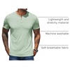 image:imageCOOFANDY Mens Henley Shirts Short Sleeve Casual Basic Henley Tee Summer Button Lightweight Stretch T ShirtsLight Green