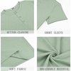 image:imageCOOFANDY Mens Henley Shirts Short Sleeve Casual Basic Henley Tee Summer Button Lightweight Stretch T ShirtsLight Green