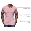 image:imageCOOFANDY Mens Henley Shirts Short Sleeve Casual Basic Henley Tee Summer Button Lightweight Stretch T ShirtsPink