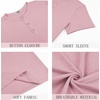 image:imageCOOFANDY Mens Henley Shirts Short Sleeve Casual Basic Henley Tee Summer Button Lightweight Stretch T ShirtsPink