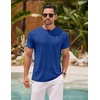 image:imageCOOFANDY Mens Henley Shirts Short Sleeve Casual Basic Henley Tee Summer Button Lightweight Stretch T ShirtsSky Blue