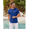 image:imageCOOFANDY Mens Henley Shirts Short Sleeve Casual Basic Henley Tee Summer Button Lightweight Stretch T ShirtsSky Blue