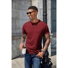 image:imageCOOFANDY Mens Henley Shirts Short Sleeve Casual Basic Henley Tee Summer Button Lightweight Stretch T ShirtsWine Red