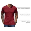 image:imageCOOFANDY Mens Henley Shirts Short Sleeve Casual Basic Henley Tee Summer Button Lightweight Stretch T ShirtsWine Red