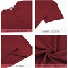 image:imageCOOFANDY Mens Henley Shirts Short Sleeve Casual Basic Henley Tee Summer Button Lightweight Stretch T ShirtsWine Red