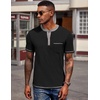 image:imageCOOFANDY Mens Henley Shirts Short Sleeve Casual Button TShirts Basic Tee Shirts Summer Vintage T Shirts with Pocket01 Black