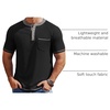 image:imageCOOFANDY Mens Henley Shirts Short Sleeve Casual Button TShirts Basic Tee Shirts Summer Vintage T Shirts with Pocket01 Black