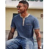 image:imageCOOFANDY Mens Henley Shirts Short Sleeve Casual Button TShirts Basic Tee Shirts Summer Vintage T Shirts with Pocket01 Navy Blue
