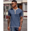 image:imageCOOFANDY Mens Henley Shirts Short Sleeve Casual Button TShirts Basic Tee Shirts Summer Vintage T Shirts with Pocket01 Navy Blue