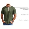 image:imageCOOFANDY Mens Henley Shirts Short Sleeve Casual Button TShirts Basic Tee Shirts Summer Vintage T Shirts with Pocket02 Army Green