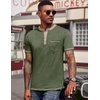 image:imageCOOFANDY Mens Henley Shirts Short Sleeve Casual Button TShirts Basic Tee Shirts Summer Vintage T Shirts with Pocket02 Army Green