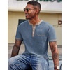 image:imageCOOFANDY Mens Henley Shirts Short Sleeve Casual Button TShirts Basic Tee Shirts Summer Vintage T Shirts with PocketDark Blue