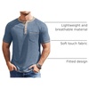 image:imageCOOFANDY Mens Henley Shirts Short Sleeve Casual Button TShirts Basic Tee Shirts Summer Vintage T Shirts with PocketDark Blue
