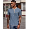 image:imageCOOFANDY Mens Henley Shirts Short Sleeve Casual Button TShirts Basic Tee Shirts Summer Vintage T Shirts with PocketDark Blue