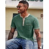 image:imageCOOFANDY Mens Henley Shirts Short Sleeve Casual Button TShirts Basic Tee Shirts Summer Vintage T Shirts with PocketGreen