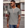 image:imageCOOFANDY Mens Henley Shirts Short Sleeve Casual Button TShirts Basic Tee Shirts Summer Vintage T Shirts with PocketLight Grey