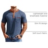 image:imageCOOFANDY Mens Henley Shirts Short Sleeve Casual Button TShirts Basic Tee Shirts Summer Vintage T Shirts with PocketNavy BlueCaramel