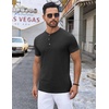 image:imageCOOFANDY Mens Henley Shirts Short Sleeve Casual Stylish Tshirt Lightweight Summer Basic Tee TopsBlack