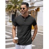 image:imageCOOFANDY Mens Henley Shirts Short Sleeve Casual Stylish Tshirt Lightweight Summer Basic Tee TopsBlack