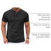 image:imageCOOFANDY Mens Henley Shirts Short Sleeve Casual Stylish Tshirt Lightweight Summer Basic Tee TopsBlack