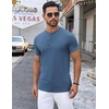 image:imageCOOFANDY Mens Henley Shirts Short Sleeve Casual Stylish Tshirt Lightweight Summer Basic Tee TopsBlue