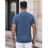 image:imageCOOFANDY Mens Henley Shirts Short Sleeve Casual Stylish Tshirt Lightweight Summer Basic Tee TopsBlue