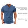 image:imageCOOFANDY Mens Henley Shirts Short Sleeve Casual Stylish Tshirt Lightweight Summer Basic Tee TopsBlue