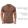 image:imageCOOFANDY Mens Henley Shirts Short Sleeve Casual Stylish Tshirt Lightweight Summer Basic Tee TopsBrown