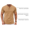 image:imageCOOFANDY Mens Henley Shirts Short Sleeve Casual Stylish Tshirt Lightweight Summer Basic Tee TopsCamel