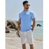 image:imageCOOFANDY Mens Henley Shirts Short Sleeve Casual Stylish Tshirt Lightweight Summer Basic Tee TopsClear Blue