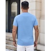 image:imageCOOFANDY Mens Henley Shirts Short Sleeve Casual Stylish Tshirt Lightweight Summer Basic Tee TopsClear Blue