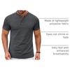image:imageCOOFANDY Mens Henley Shirts Short Sleeve Casual Stylish Tshirt Lightweight Summer Basic Tee TopsDark Grey