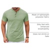 image:imageCOOFANDY Mens Henley Shirts Short Sleeve Casual Stylish Tshirt Lightweight Summer Basic Tee TopsGreen