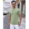 image:imageCOOFANDY Mens Henley Shirts Short Sleeve Casual Stylish Tshirt Lightweight Summer Basic Tee TopsGreen