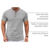 image:imageCOOFANDY Mens Henley Shirts Short Sleeve Casual Stylish Tshirt Lightweight Summer Basic Tee TopsGrey