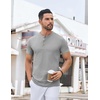 image:imageCOOFANDY Mens Henley Shirts Short Sleeve Casual Stylish Tshirt Lightweight Summer Basic Tee TopsGrey